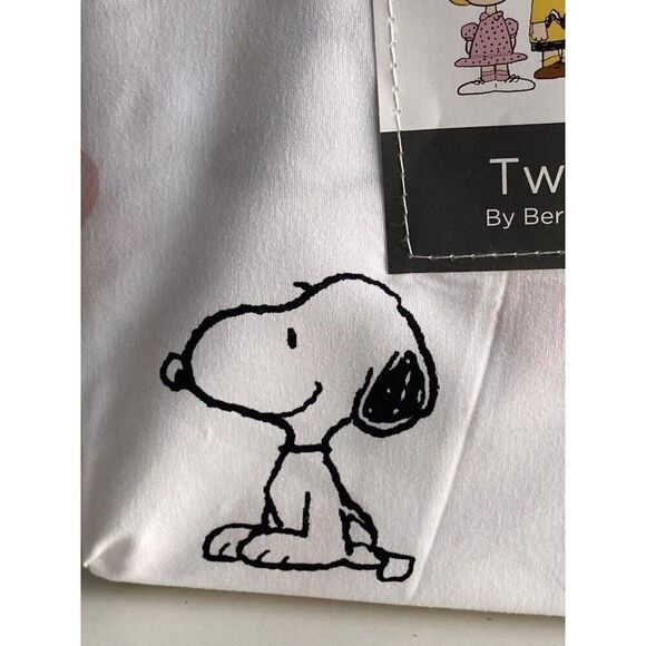 3 Pc Peanuts Snoopy Pink Hearts Valentines Day TWIN Size Sheet Set Soft NEW - Picture 4 of 12